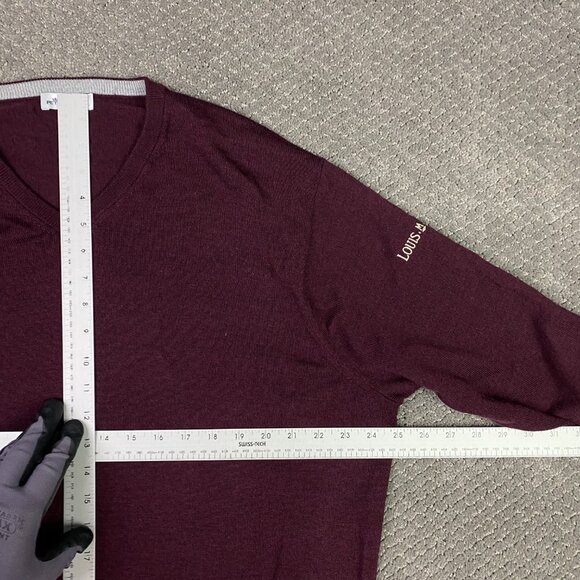 Peter Millar Crown Soft Sweater Men's XL Merino Wool Silk Burgundy V Neck Knit - Picture 4 of 10